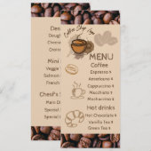 Haricots de Café Casual Ajouter Votre Menu Café (Devant / Derrière)