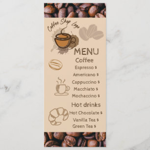 Haricots de Café Casual Ajouter Votre Menu Café