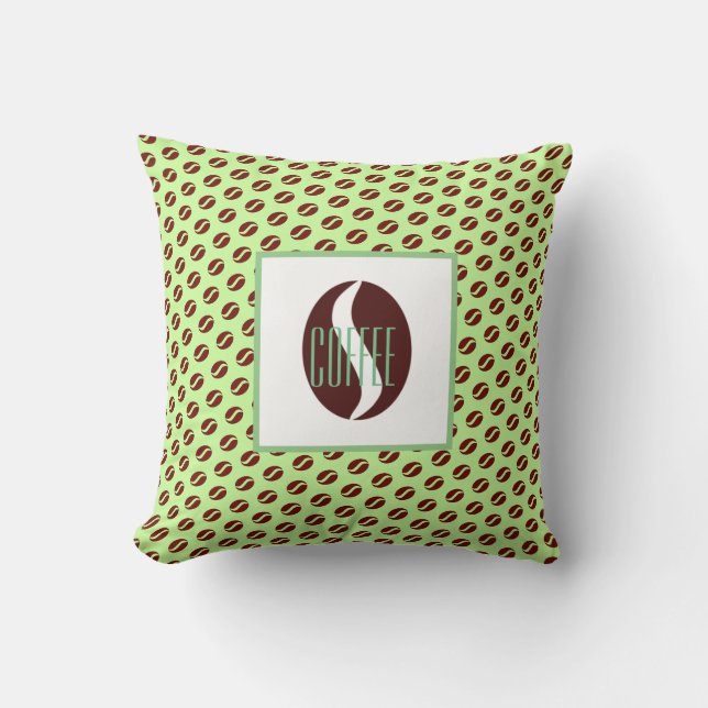 Haricots de café funky Motif Coussin Jeu d'oreille (Recto)