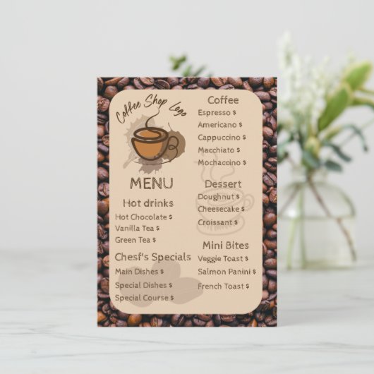 Haricots décontractés Ajouter Votre Menu Café Shop (Debout devant)