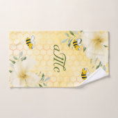Haricots jaune nid d'abeilles couple monogramme (Serviette à main)