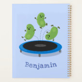 Haricots verts mignons sur dessin animé trampoline (Dos)