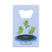 Haricots verts mignons sur dessin animé trampoline (Dos)