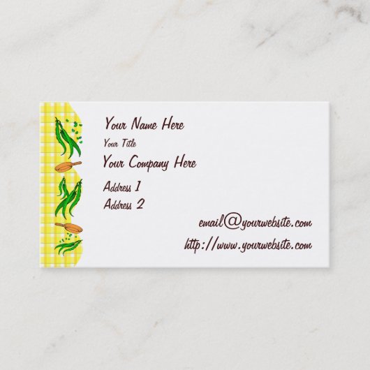 Haricots verts Poêles à frire Carte de visite rétr (Devant)