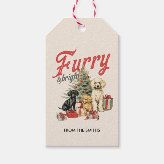 HARIG EN HELDER AANGEPASTE KERST CADEAULABEL (Voorkant)