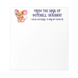 Harige Kaasman Zakelijke Muis Bril Nerdy Notitieblok