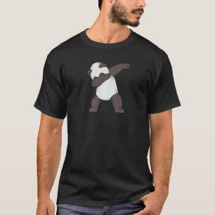 Harige zwarte en witte panda met Stippen in bontba T-shirt