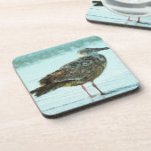 Haring Gull op Abstract strand Bier Onderzetter (Linkerzijde)