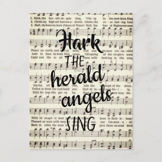 Hark, de Herald Angels Sing Briefkaart (Voorkant)