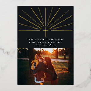 Hark The Herald Angels Folie Holiday Fotokaart Uitnodiging