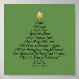 Hark the Herald Angels Sing-kerstboom Poster