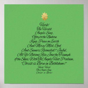 Hark the Herald Angels Sing-kerstboom Poster