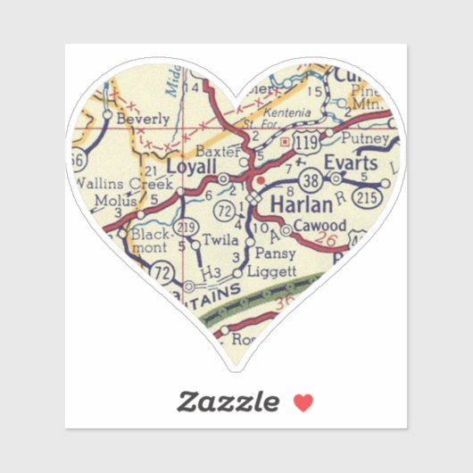 Harlan KY-kaart Sticker (Vel)