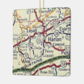 Harlan KY Map Keramisch Ornament (Links)