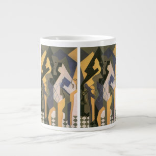 Harlekijn aan een tafel van Juan Gris, Vintage Cub Grote Koffiekop