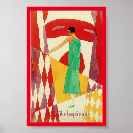 Harlekijn Art Deco Poster (Voorkant)