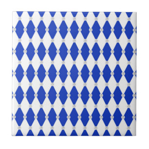 Harlekijn Blauwe Diamantvorm Geometrische Vormen Tegeltje