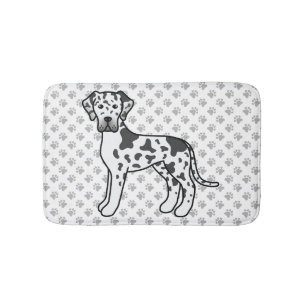 Harlekijn Dog Argwan Cute Cartoon Hond & Pootafdru Badmat