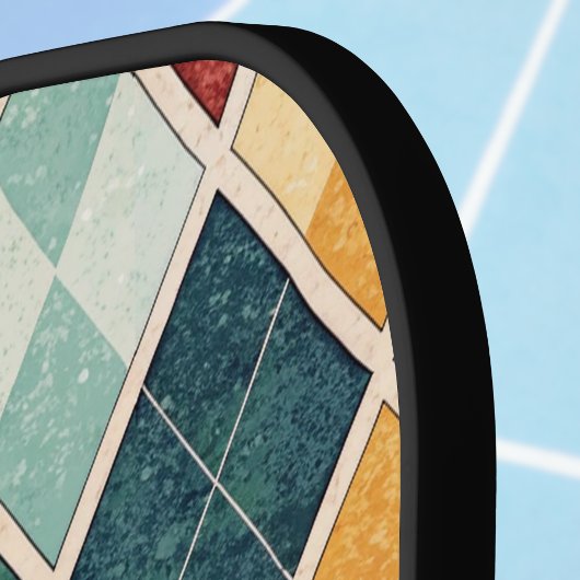 Harlekijn  Goud Rood Groen Monogram Argyle Pickleball Paddle