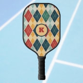 Harlekijn  Goud Rood Groen Monogram Argyle Pickleball Paddle