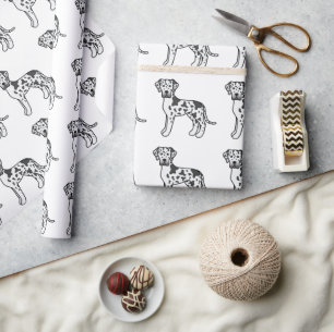 Harlekijn Great Dane Lieve Tekening Hond Patroon Cadeaupapier
