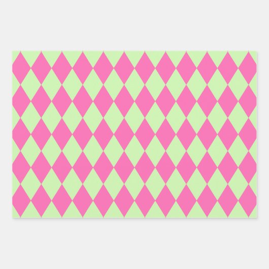 Harlekijn Marokkaanse Checker DIY Kleuren Selderij Inpakpapier Vel (Voorkant)