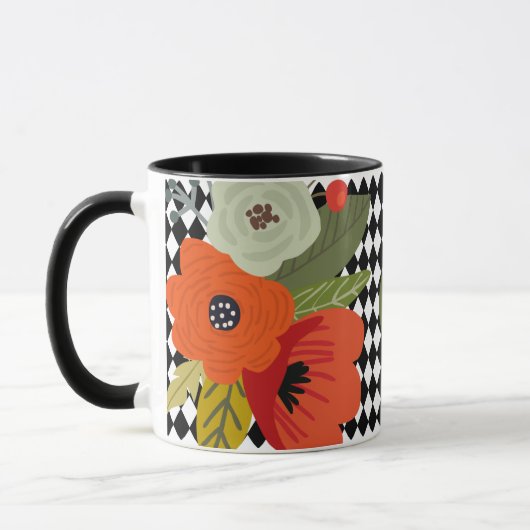 Harlekijn tegels & Bloemen,  Monogram Mok (Links)
