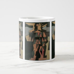 Harlekijn van Juan Gris, Vintage Cubisme Kunst Grote Koffiekop