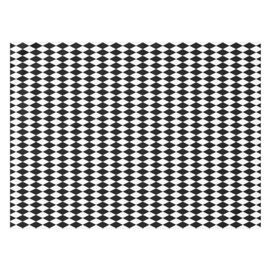 Harlekijn zwart en wit diamantpatroon tafelkleed (Voorkant (Horizontaal))