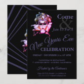 Harlekijnse oudejaarsuitnodiging kaart (Voorkant / Achterkant)