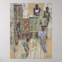 Harlem Abstracte Figuren Schilderij