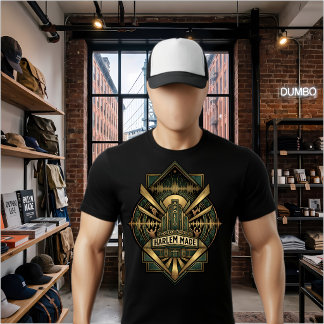 Harlem Apollo Theater Art Deco Goud NYC Muziek T-shirt