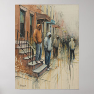 Harlem Hoodie Figuur Schilderij Poster