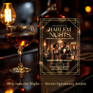 Harlem Nights jaren 20 Gatsby-feestuitnodiging Kaart
