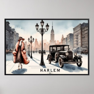 Harlem, Poster vintage de New York dans les années