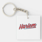 Harlem Red Typografie Sleutelhanger (voorkant)