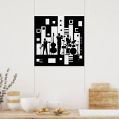 Harlem Renaissance Jazz Quartet Zwart & Wit Poster (Keuken)