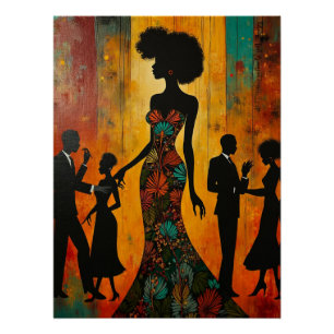 Harlem Renaissance Musical Silhouette Perfect Poster