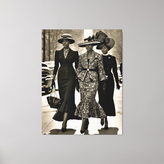 Harlem Renaissance Sophisticated Dames Canvas Afdruk (Voorkant)