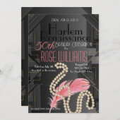 Harlem Renaissance Uitnodiging voor verjaardag (Voorkant / Achterkant)