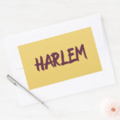 Harlem Text Base Design on Yellow Background Rechthoekige Sticker (Envelop)