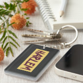 Harlem Text Base Design on Yellow Background Sleutelhanger (Voorkant Rechts)