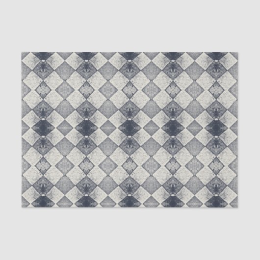Harlequin Black en White Diamond Pattern Tissuepapier (Voorkant)