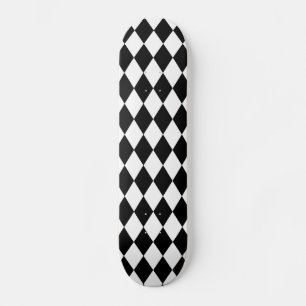 Harlequin Black en White Skateboard