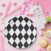 Harlequin Black Papieren Bordje (Feest)