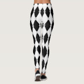Harlequin Black White Rhombus Diamond Shape Leggings (Achterkant)