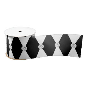 Harlequin Black White Rhombus Diamond Shape Lint
