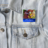 HARLEQUIN blue sapphire Vierkante Button 5,1 Cm (In situ)