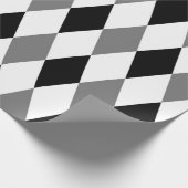 Harlequin Chic Diamond Geometrisch Zwart Wit Cadeaupapier (Hoek)