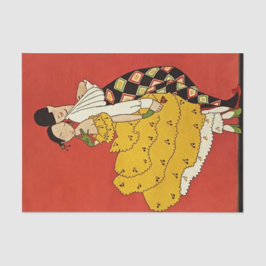 "Harlequin Dancer" van Annie Fish Tissuepapier (Voorkant)